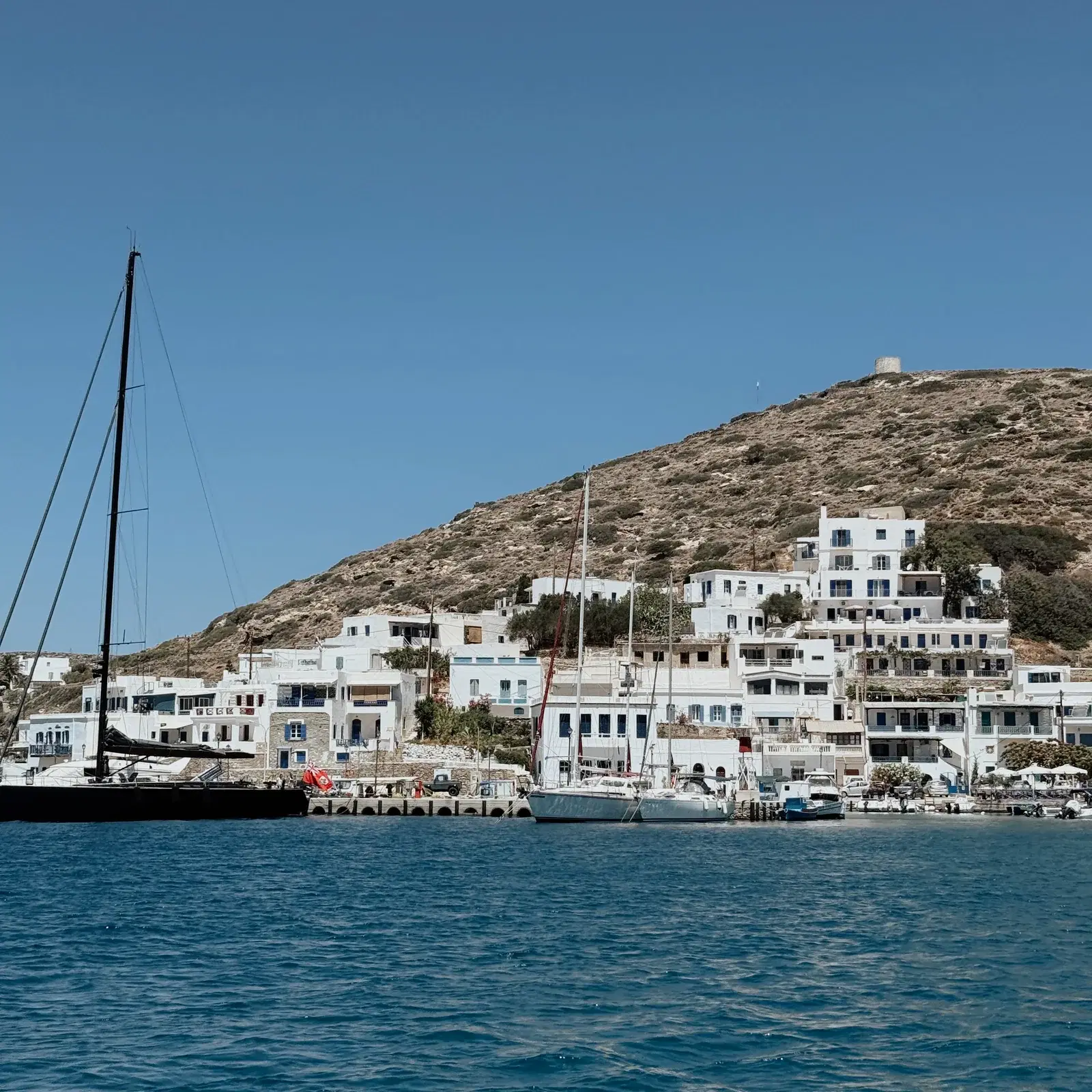 Mykonos, Rineia, and Delos island day cruise route